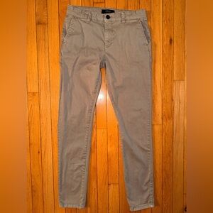 Men’s Smog Khaki gray Flat Front Slim Pants Cotton Size 29 x 30 EUC Soft Casual